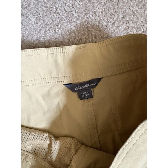 NWT Eddie Bauer Ladies Cargo Pocket Short Size 4 Khaki Beige Hiking - Picture 5 of 5
